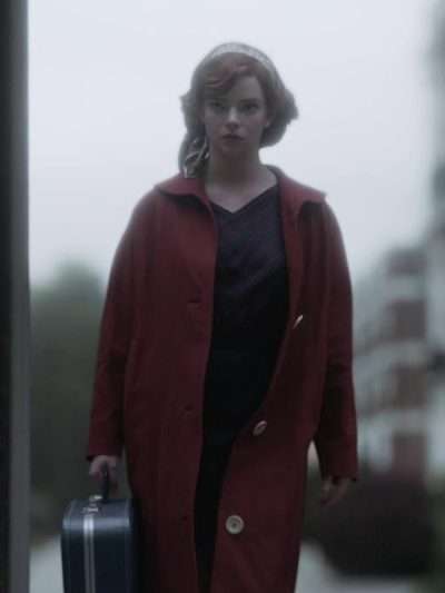 Anya Taylor-Joy The Queen’s Gambit Maroon Coat