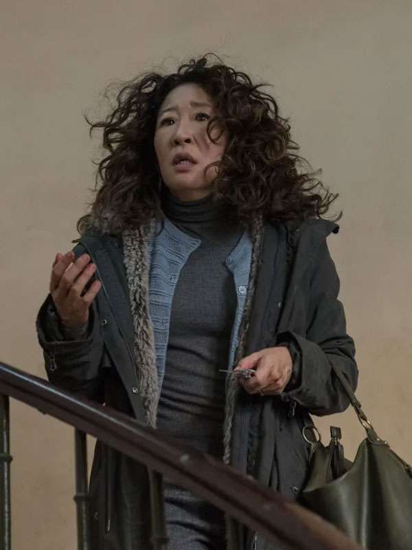 Killing Eve Sandra Oh Grey Coat