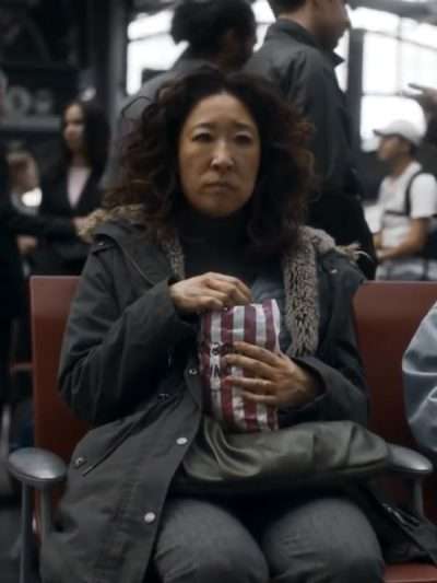 Killing Eve Sandra Oh Grey Fur Coat