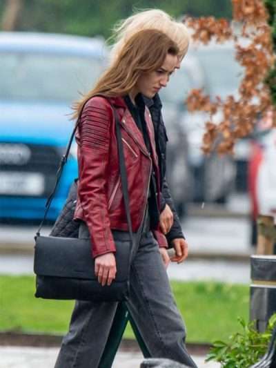 Bank Of Dave Phoebe Dynevor Women Red Jacket