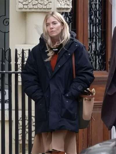 Sienna Miller Anatomy of a Scandal Puffer Jacket