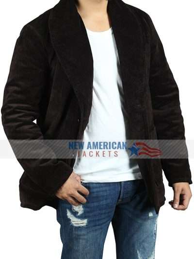 Men Shawl Collar Corduroy Jacket