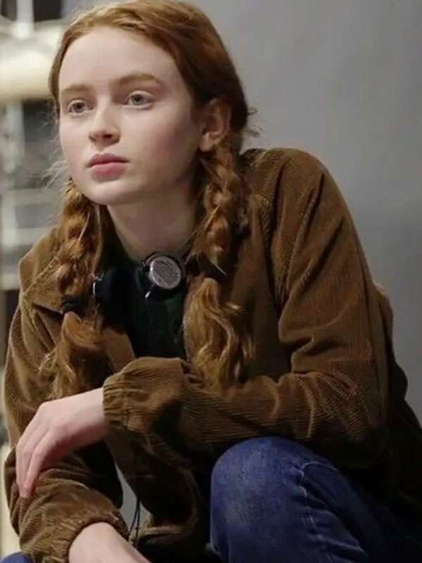 Sadie Sink Stranger Things S04 Brown Corduroy Jacket