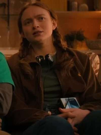 Sadie Sink Stranger Things S04 Brown Jacket