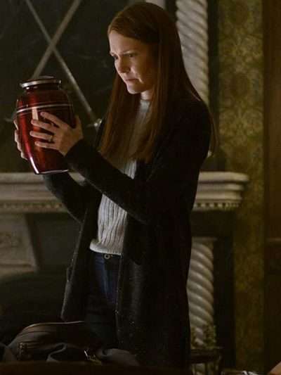 "Darby Stanchfield Locke & Key Nina Locke Black Wool Coat "