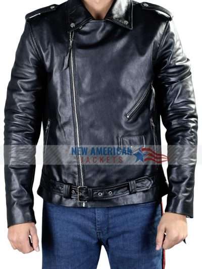 Men's Genuine Leather Biker Motorcycle Leather Jacket