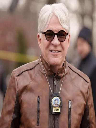 Steve Martin Only Murders in the Building Season 2 Brown Leather Jacket
