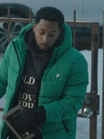 Jacob Latimore The Chi Season 5 Green Puffer Jacket