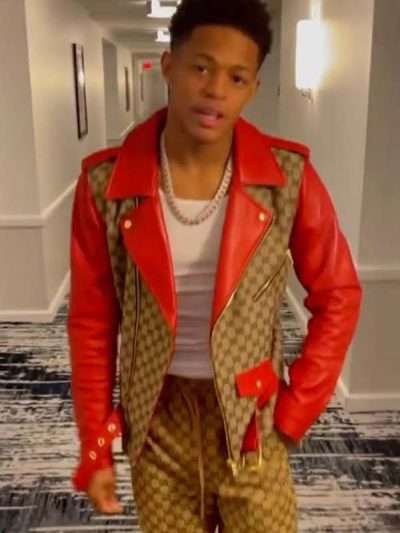 "Yk Osiris American singer Red Leather Jacket"