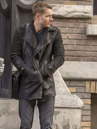 Justin Hartley This is us Black Leather Jacket
