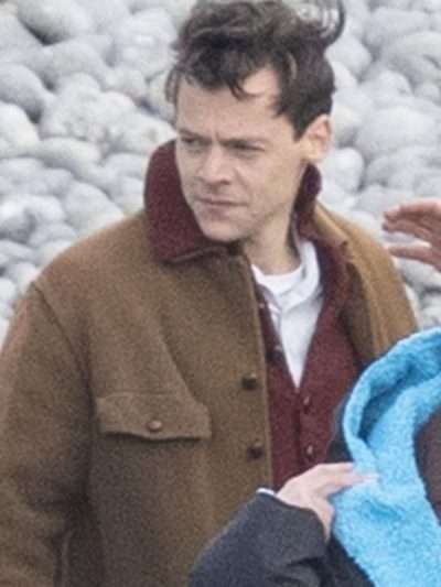 My Policeman 2022 Harry Styles Brown Wool Jacket