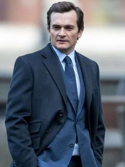 Rupert Friend Anatomy of a Scandal Black Wool Coat