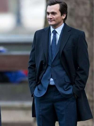 Rupert Friend Anatomy of a Scandal Black Wool Coat