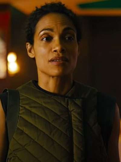 Rosario Dawson DMZ S01 Green Quilted Vest