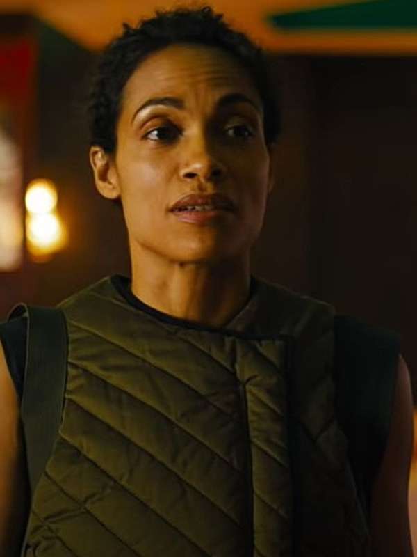 Rosario Dawson DMZ S01 Green Quilted Vest