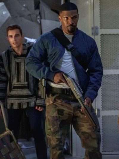 Jamie Foxx Day Shift Blue Bomber Jacket