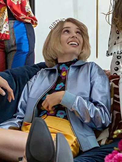 "Maya Hawke Do Revenge Blue Jacket "