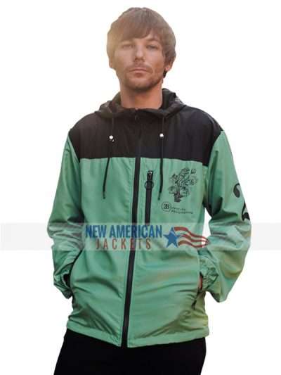 Singer Louis Tomlinson Windbreaker Green Jacket