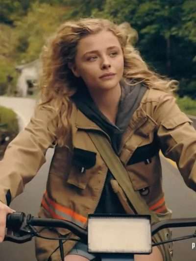 Chloë Grace Moretz The Peripheral Brown Cotton Jacket