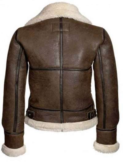 Women B3 Shearling Brown Leather Jacket