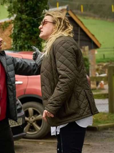 Daisy May Cooper Am I Being Unreasonable Green Quilted Jacket
