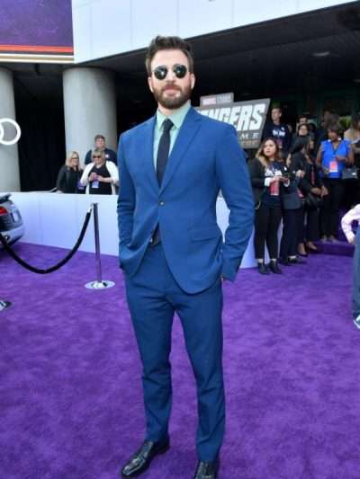Chris Evans Avengers Endgame Blue Suit
