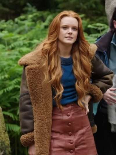 Abigail Cowen Fate The Winx Saga Brown Leather Jacket