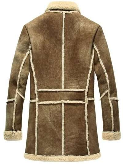 Men Shearling Brown Sheepskin Leather Coat