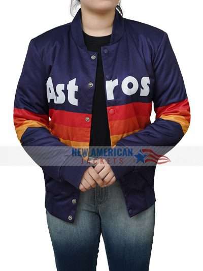Kate Upton Multi Stripe Star Astros Blue Jacket