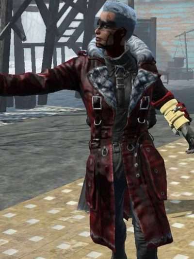Fallout 4 Nuka Red Shearling Leather Coat