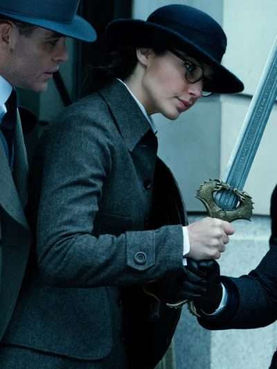 Gal Gadot Wonder Woman Black Wool Coat