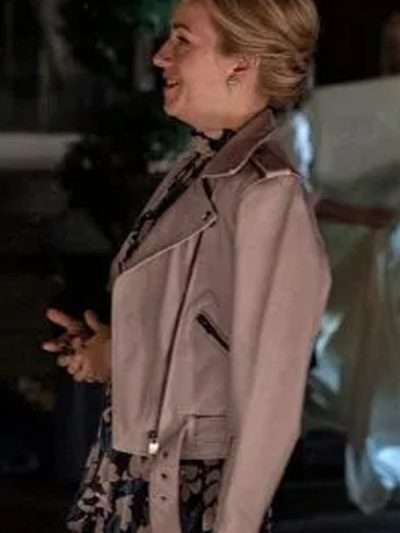 Sarah Goldberg Barry Pink Leather Jacket