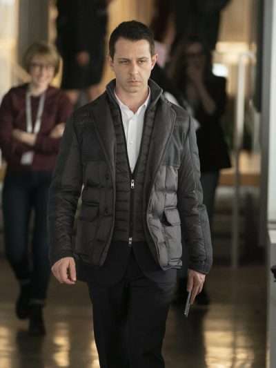 Jeremy Strong Succession Grey Puffer Jacket
