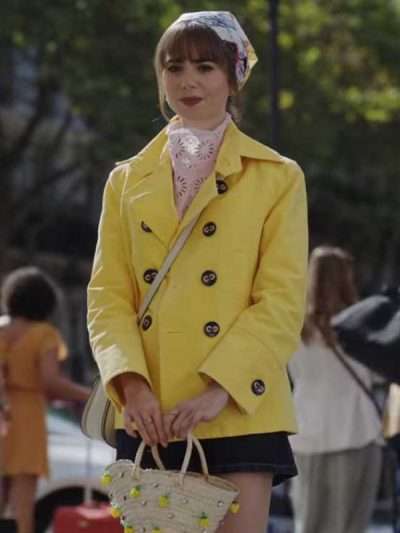 Lily Collins Emily in Paris S03 Yellow Coat
