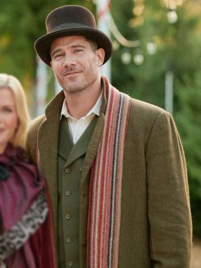 Luke Macfarlane A Magical Christmas Village Brown Wool Coat