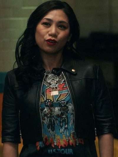 Liza Lapira The Equalizer Cropped Leather Jacket