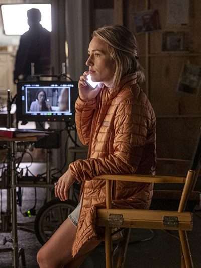 Sarah Goldberg Barry Orange Puffer Jacket