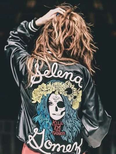 Selena Gomez Revival Black Bomber Jacket