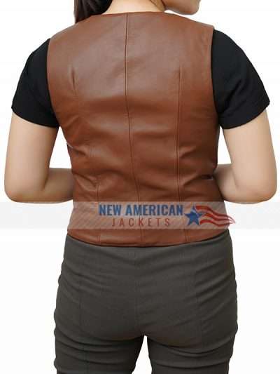 Jessica Simpson The Dukes of Hazzard Brown Leather Vest