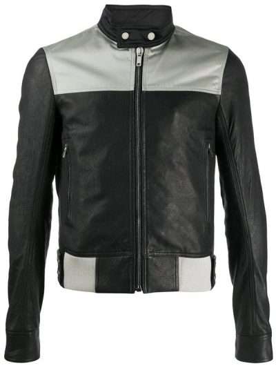 Men’s Casual Slim Fit Black Motorcycle Leather Jacket