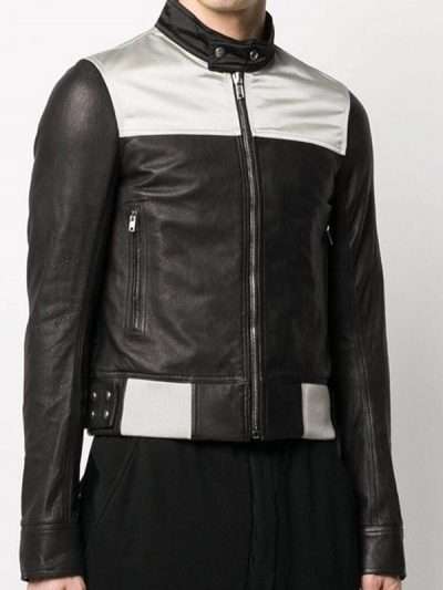 Men’s Casual Slim Fit Black Motorcycle Leather Jacket