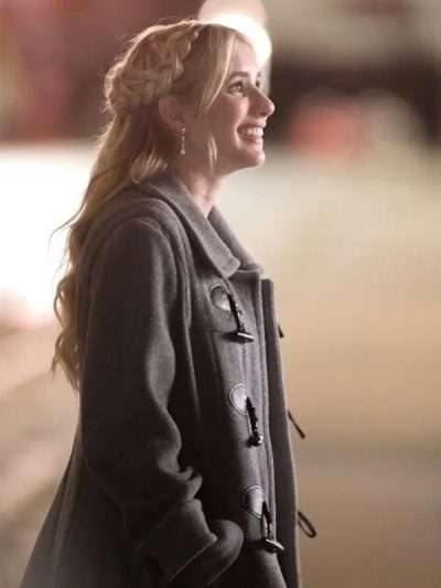 Emma Roberts About Fate Grey Wool Coat