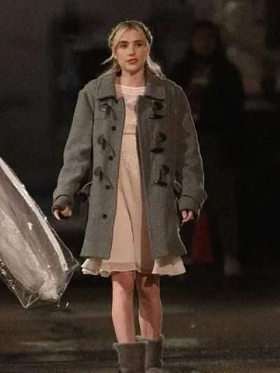 Emma Roberts About Fate Grey Wool Coat
