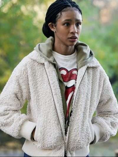 Troy Leigh-Anne Johnson Big Sky White Bomber Jacket