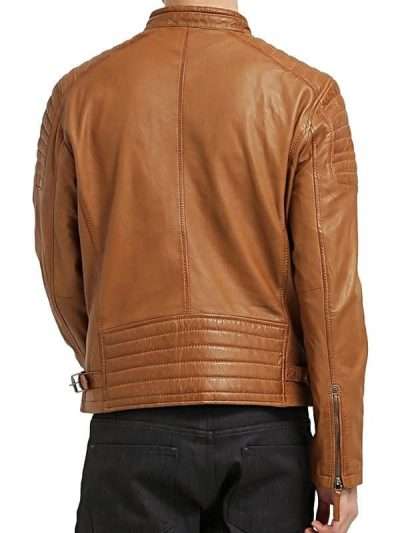 Men’s Quilted Brown Real Leather Jacket
