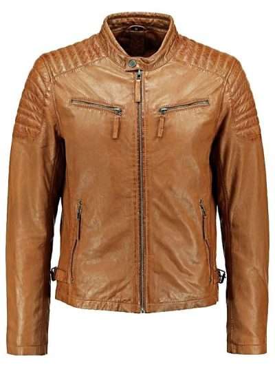 Men’s Quilted Brown Real Leather Jacket