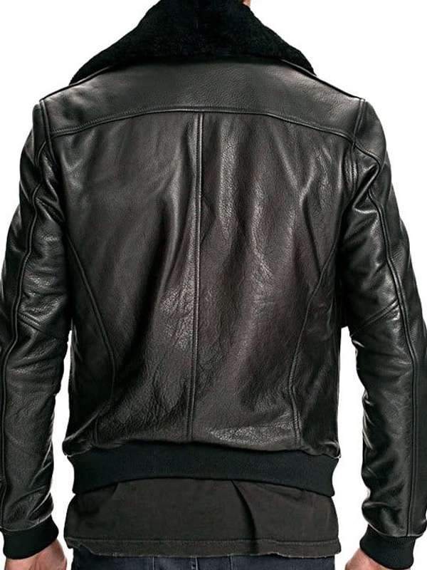 Mens B3 Bomber Black Real Leather Jacket