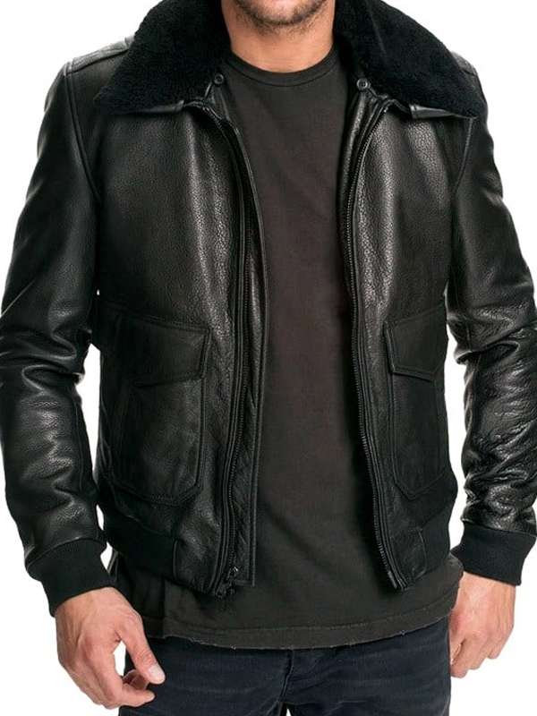 Mens B3 Bomber Black Real Leather Jacket