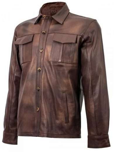 Vintage Men Classic Brown Real Leather Jacket