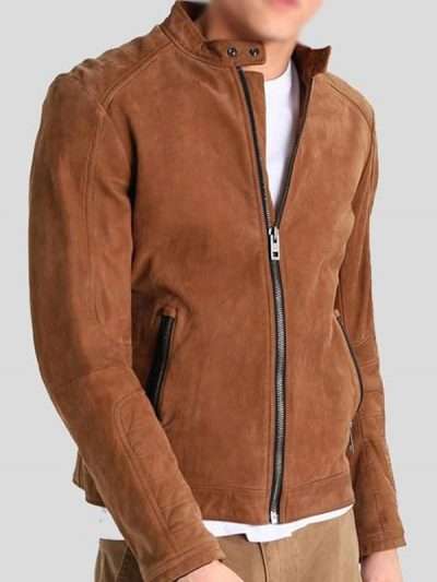 Men Classic Brown Suede Leather Jacket